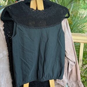 Elegant Black Crochet Women's Top